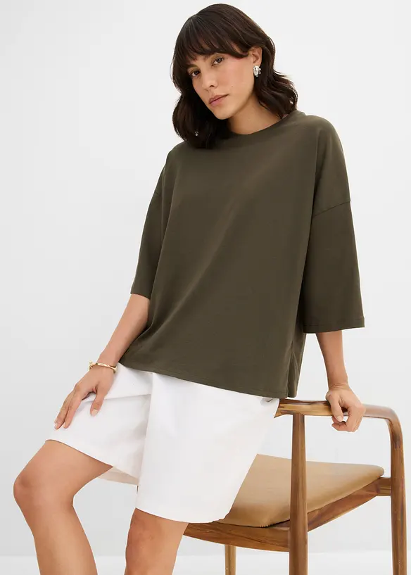 Maglia oversize in misto cotone biologico elasticizzato, bonprix