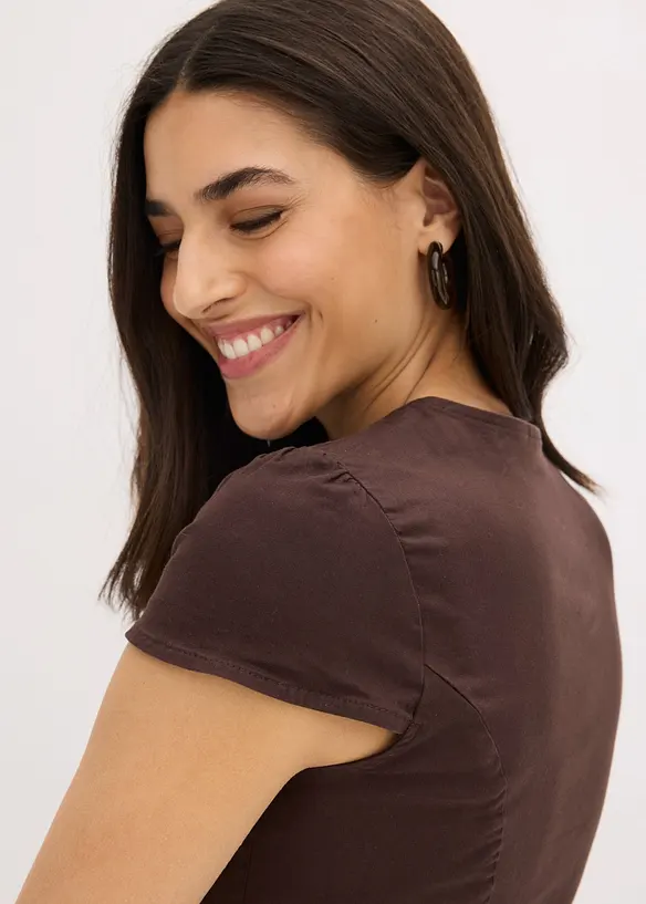 Blusa in cotone a maniche corte, bonprix