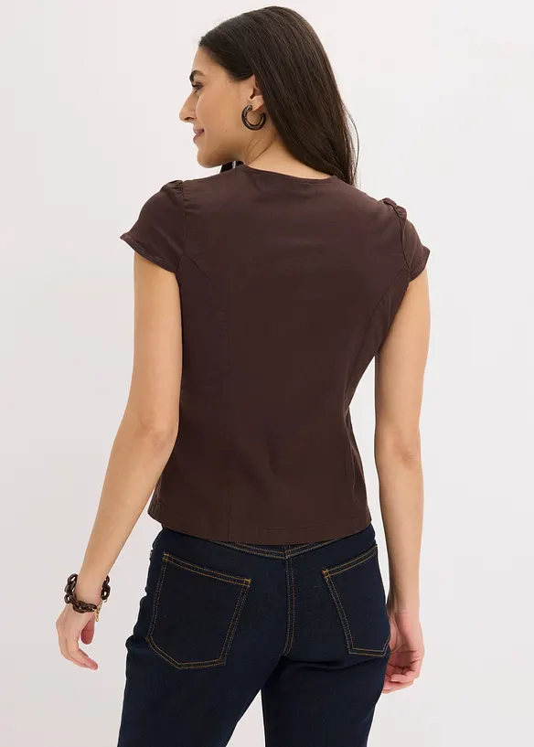 Blusa in cotone a maniche corte, bonprix