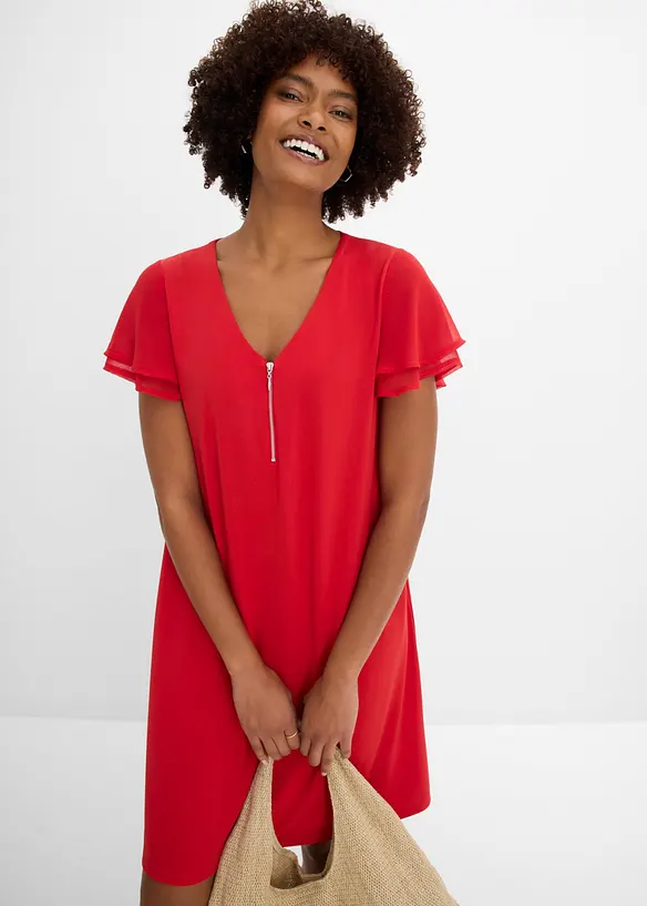 Abito in maglina con maniche di chiffon, bonprix