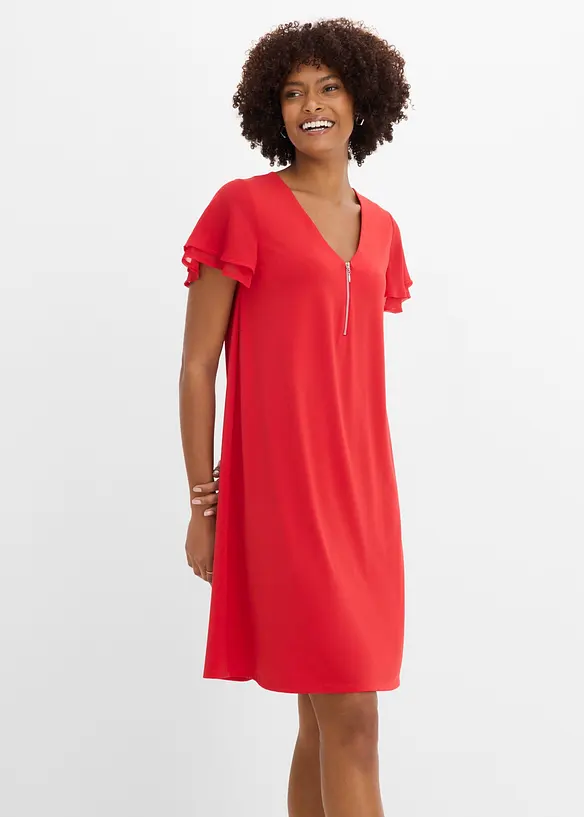 Abito in maglina con maniche di chiffon, bonprix
