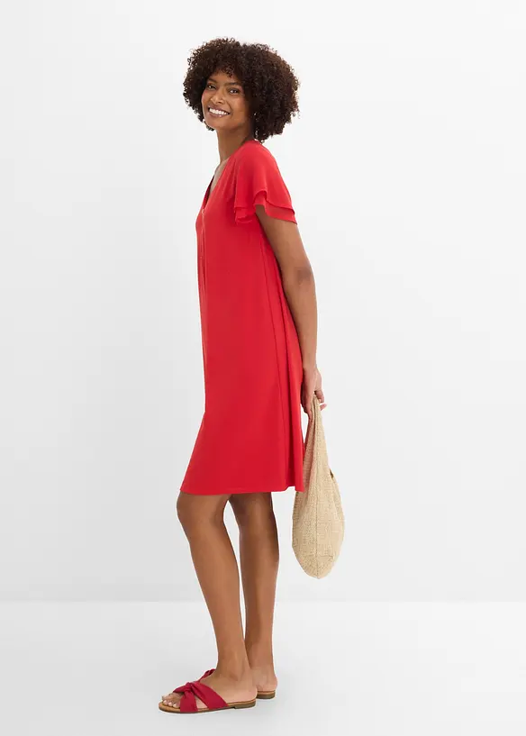 Abito in maglina con maniche di chiffon, bonprix