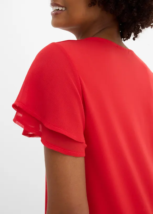 Abito in maglina con maniche di chiffon, bonprix