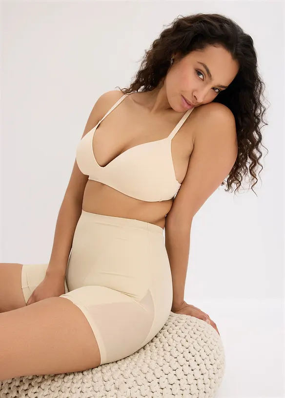 Pantaloncini con inserto trasparente ed effetto modellante medio (pacco da 2), bonprix