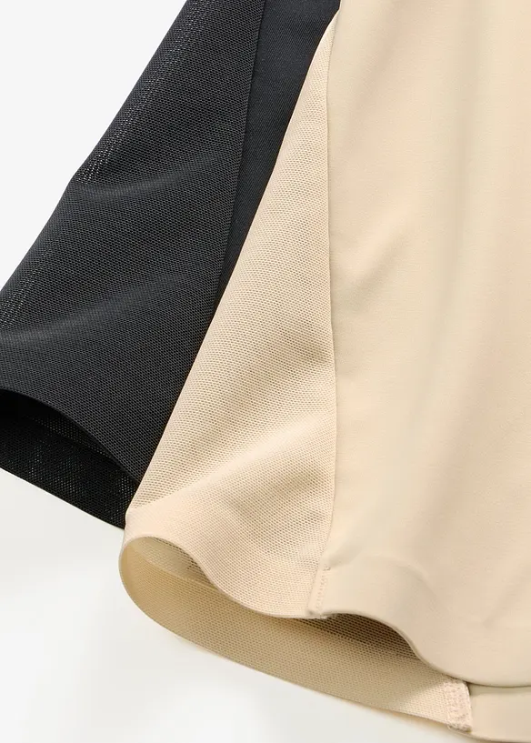 Pantaloncini con inserto trasparente ed effetto modellante medio (pacco da 2), bonprix