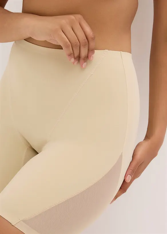Pantaloncini con inserto trasparente ed effetto modellante medio (pacco da 2), bonprix