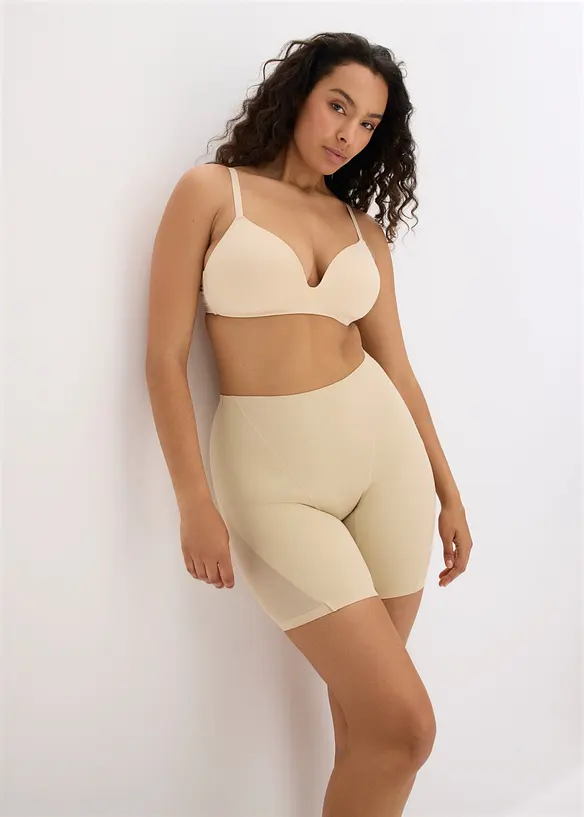 Pantaloncini con inserto trasparente ed effetto modellante medio (pacco da 2), bonprix