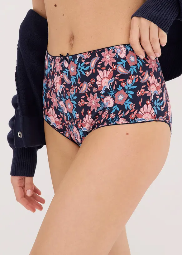 Slip a vita alta con cotone (pacco da 4), bonprix