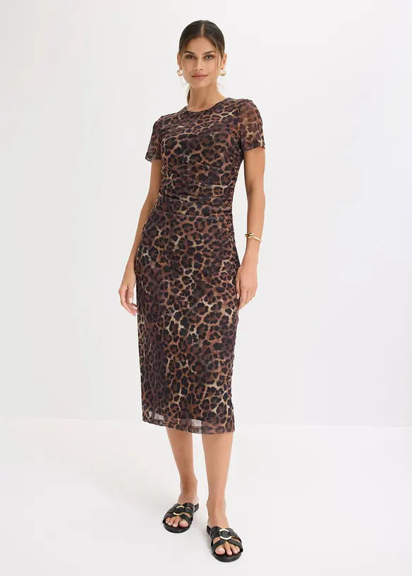 Abito midi in morbido mesh, bonprix