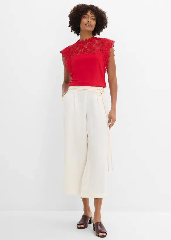 Maglia con inserto in pizzo, bonprix