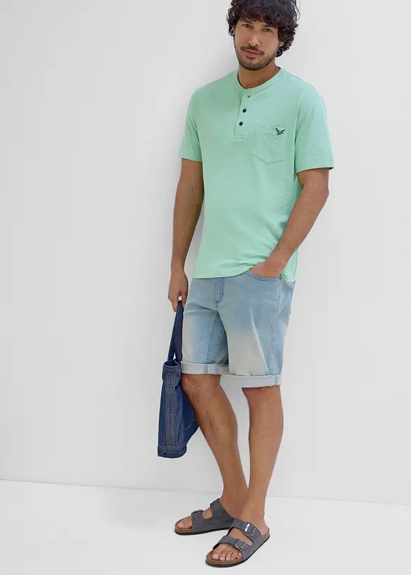 Maglia serafino in puro cotone biologico, bonprix