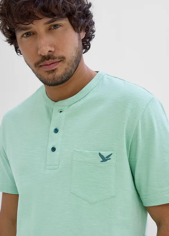 Maglia serafino in puro cotone biologico, bonprix