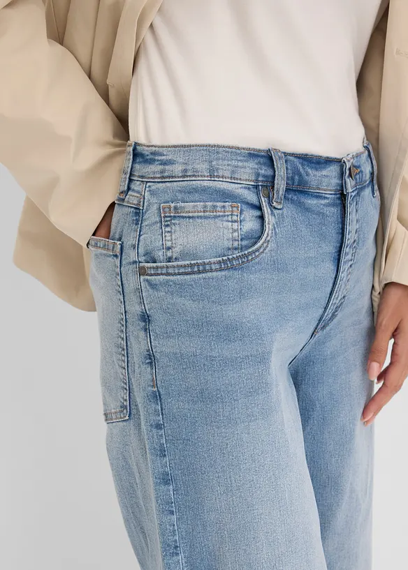 Jeans wide leg, vita alta, bonprix