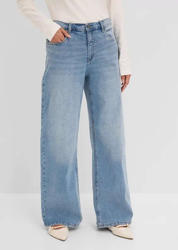 Jeans wide leg, vita alta, bonprix