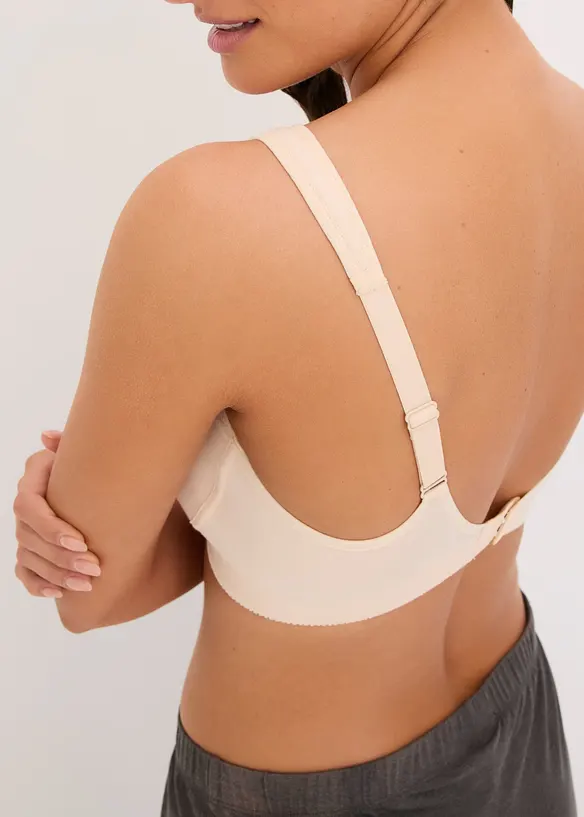 Reggiseno t-shirt senza ferretto con cotone (pacco da 2), bonprix