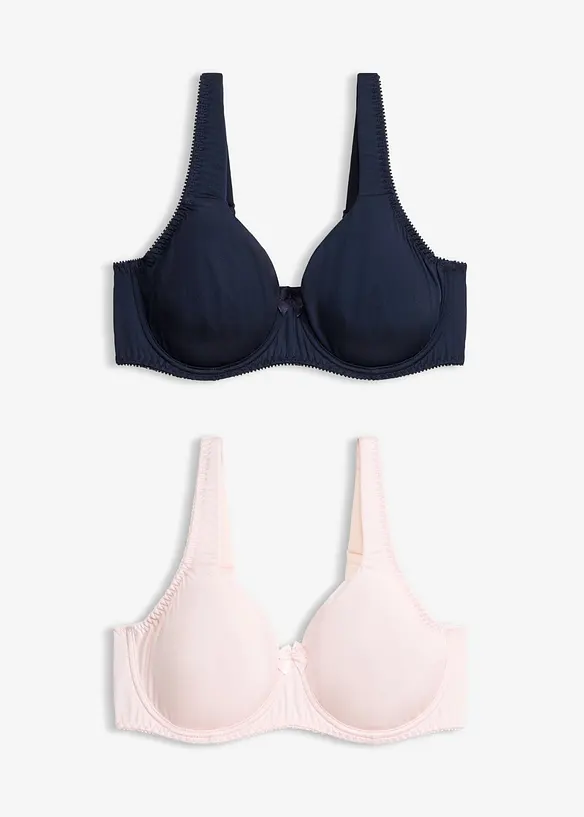 Reggiseno t-shirt con ferretto ed effetto lucido (pacco da 2), bonprix