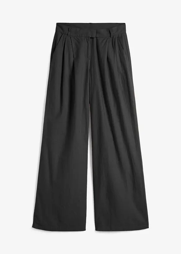 Pantaloni a palazzo in misto lino e viscosa leggero, bonprix