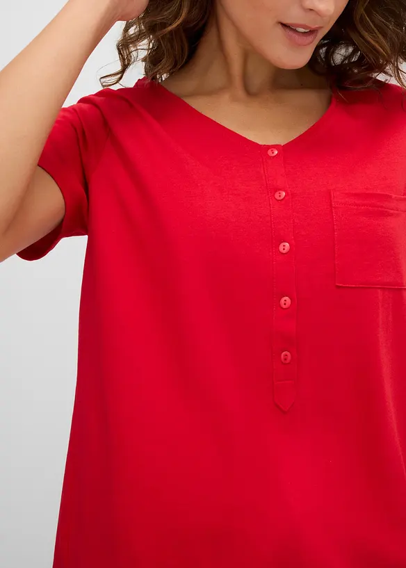 T-shirt con abbottonatura, bonprix