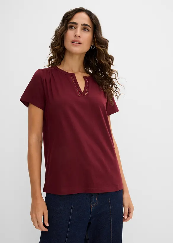 Maglia in cotone con scollo particolare, bonprix