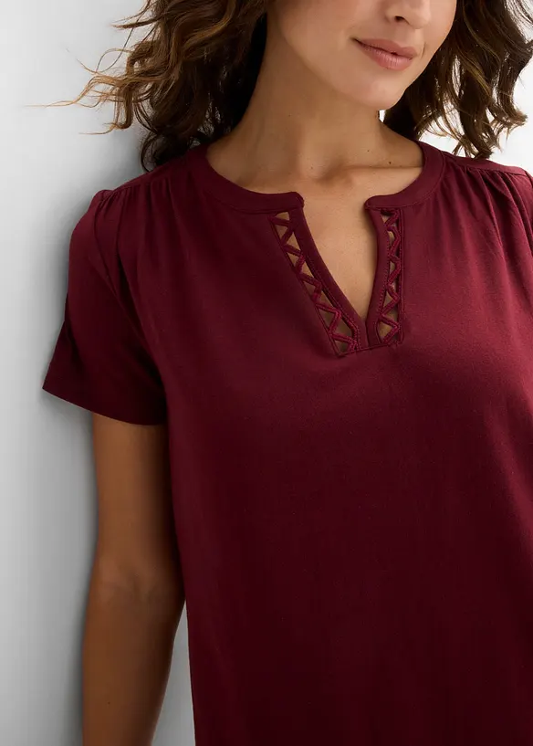 Maglia in cotone con scollo particolare, bonprix