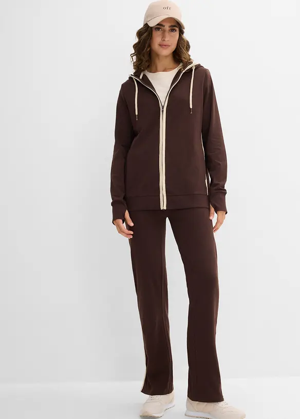 Tuta sportiva in cotone elasticizzato (set 2 pezzi), bonprix