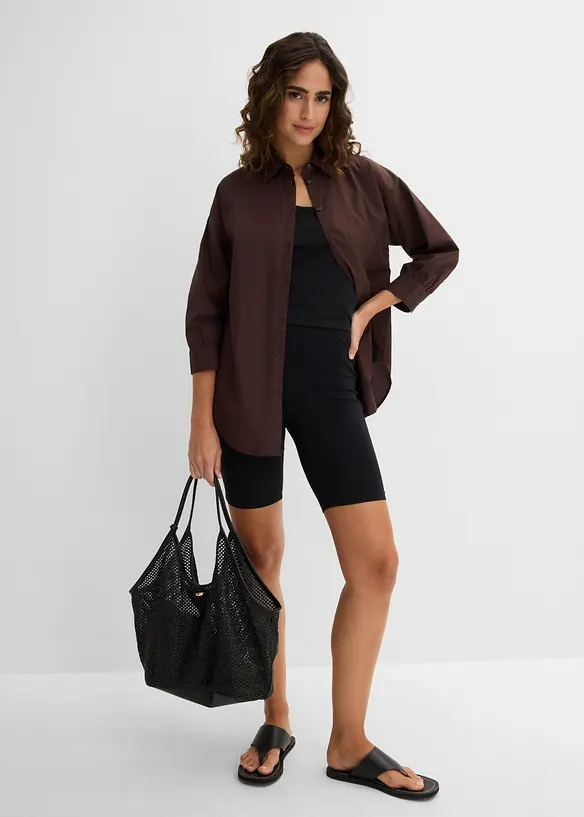Camicetta oversize in cotone con maniche a 3/4, bonprix