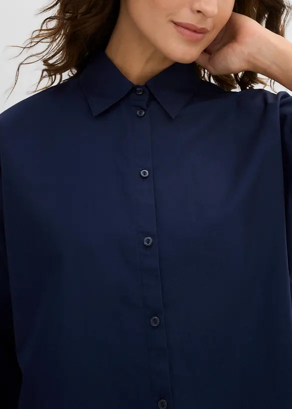 Camicetta oversize in cotone con maniche a 3/4, bonprix