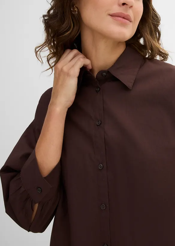 Camicetta oversize in cotone con maniche a 3/4, bonprix
