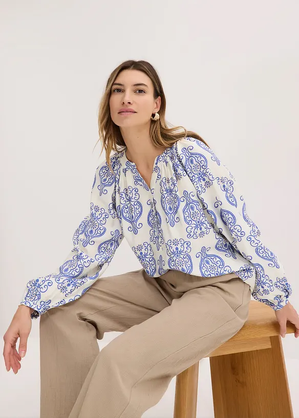 Blusa in misto viscosa fluido, bonprix