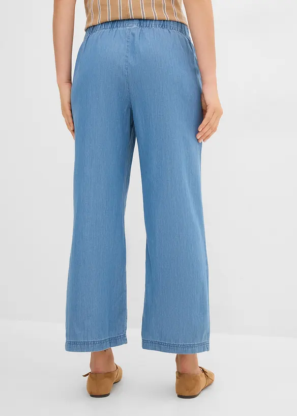 Jeans wide leg cropped, vita alta, bonprix