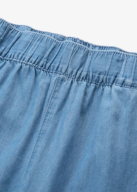 Jeans wide leg cropped, vita alta, bonprix
