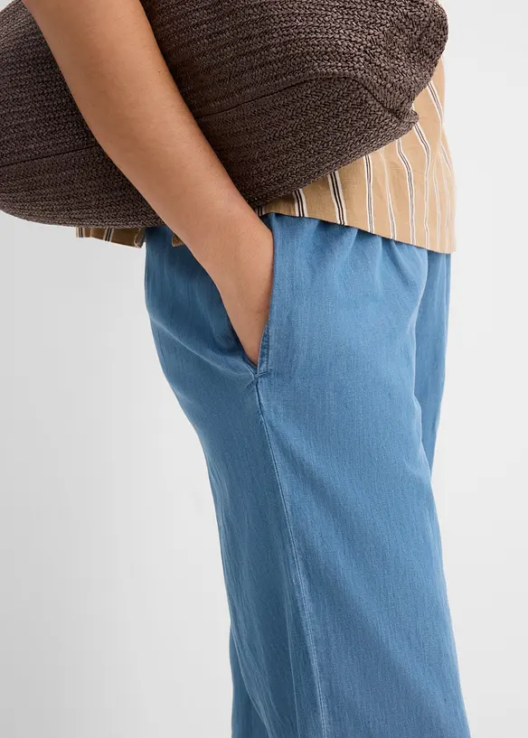 Jeans wide leg cropped, vita alta, bonprix