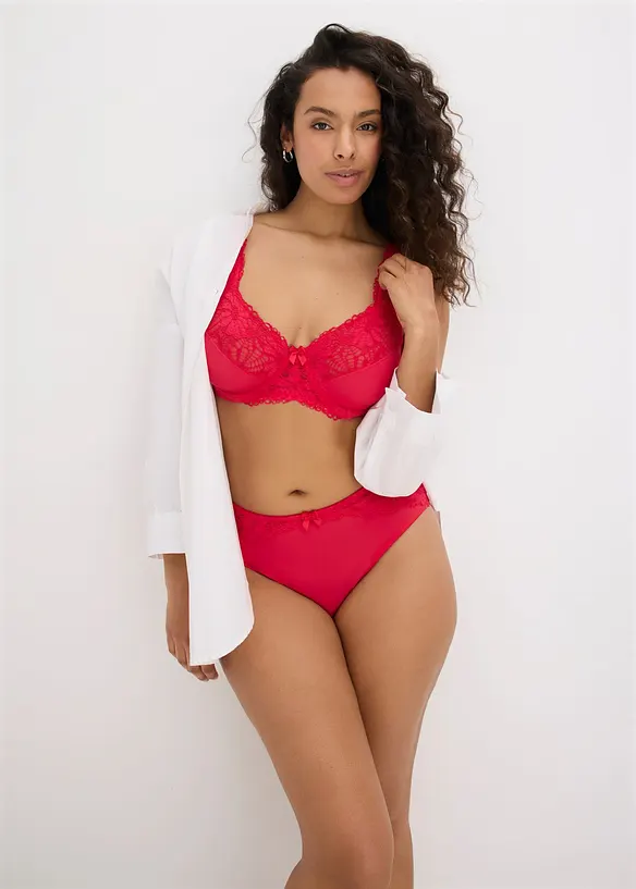 Slip alto con pizzo (pacco da 2), bonprix