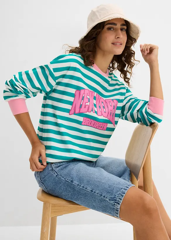 Felpa oversize in puro cotone, bonprix