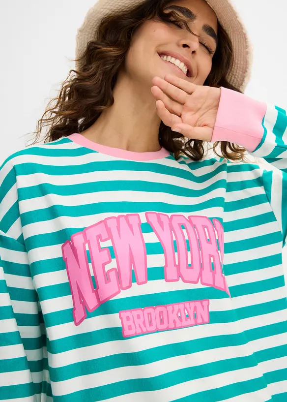 Felpa oversize in puro cotone, bonprix