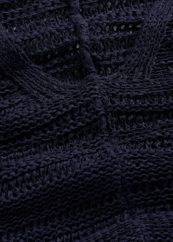 Maglione a mezze maniche in filato a fettuccia, bonprix
