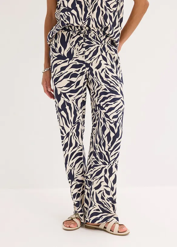 Pantaloni con elastico in vita in viscosa fluida, bonprix