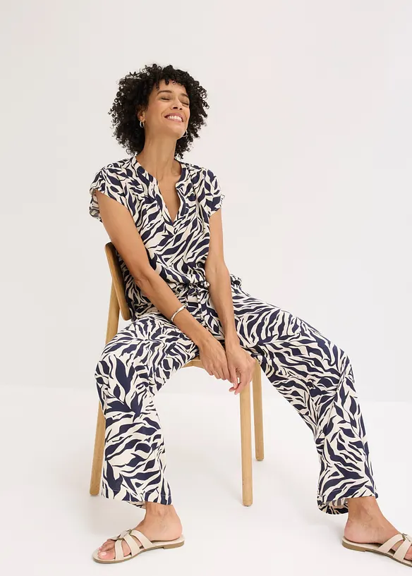Pantaloni con elastico in vita in viscosa fluida, bonprix