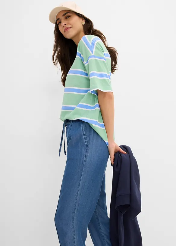 Pantaloni a carota in lyocell, cropped, bonprix