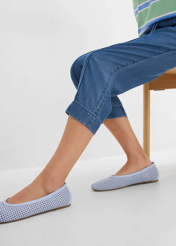 Pantaloni a carota in lyocell, cropped, bonprix