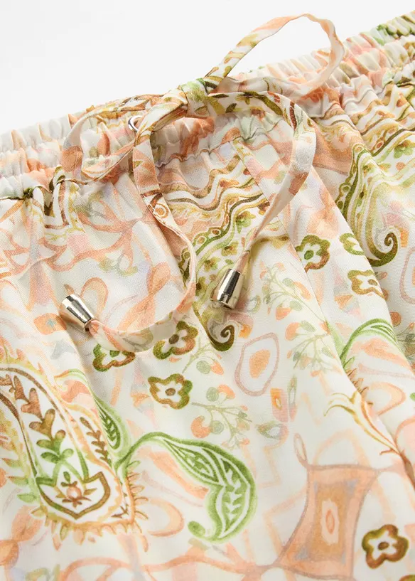 Pantaloni con elastico in vita in fantasia paisley, bonprix