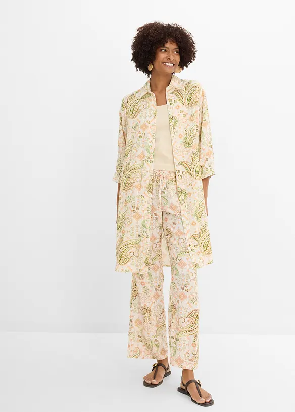 Pantaloni con elastico in vita in fantasia paisley, bonprix