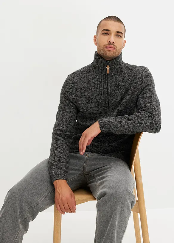 Cardigan in filato grosso con colletto dritto, bonprix