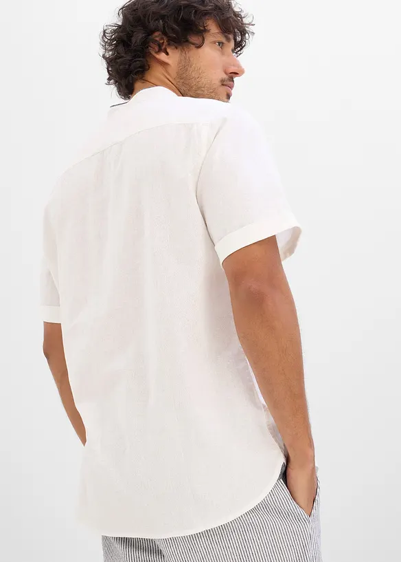 Camicia a maniche corte in misto lino vaporoso, bonprix