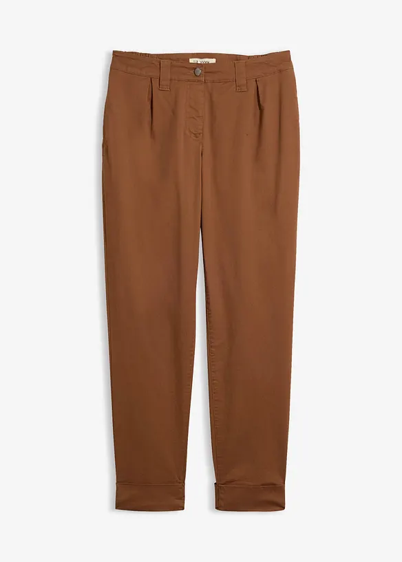 Pantaloni chino alla caviglia in misto cotone elasticizzato, bonprix
