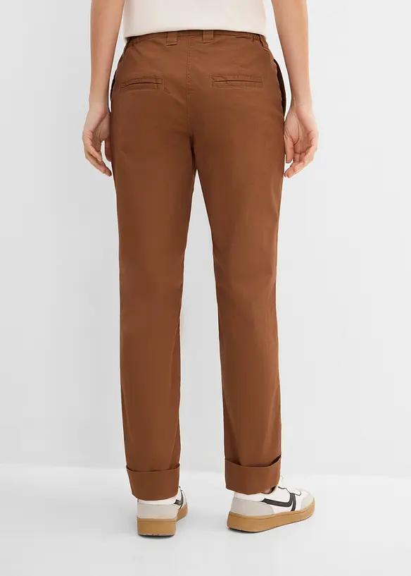 Pantaloni chino alla caviglia in misto cotone elasticizzato, bonprix