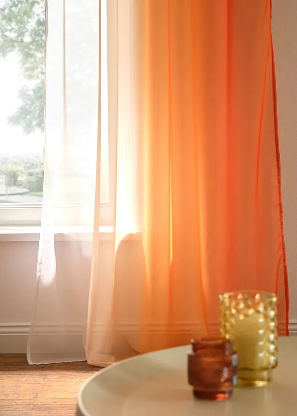 Tenda trasparente in voile leggero, anche extra lunga (pacco da 2), bonprix