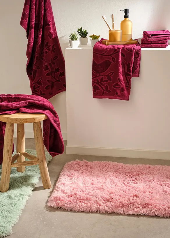 Asciugamano in cotone con struttura a rilievo, bonprix