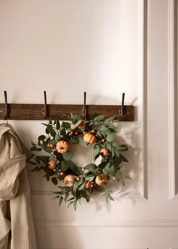 Ghirlanda da porta con foglie, zucche e luci LED, bonprix