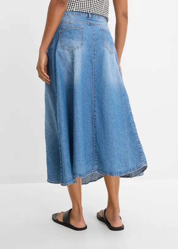 Gonna di jeans leggera con vita regolabile, bonprix